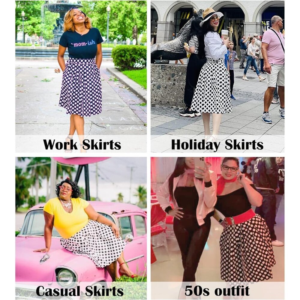 Elegant Pleated Floral Midi Skirt - High Waist A-Line Design with Zipper Closure - Picture 6 of 7